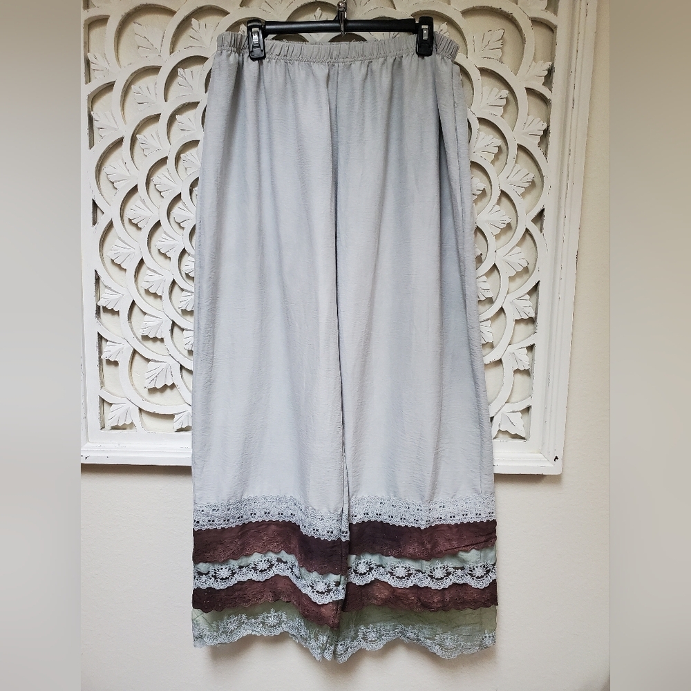 Hand Dyed Bloomers Long Lace Lolita Pants Tea Dyed With Gray Overdyed OSFM 3